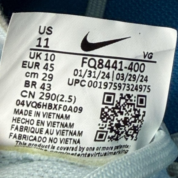 Nike Mercurial Soccer Cleats Shoes Mens Size 11 White Blue‎ Low Top FQ8441-400 main image 5